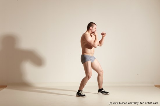 Underwear Martial art Man White Standing poses - ALL Athletic Short Brown Standing poses - simple Dynamic poses Academic