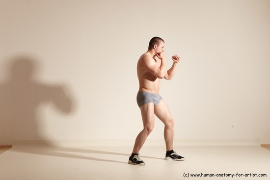 Underwear Martial art Man White Standing poses - ALL Athletic Short Brown Standing poses - simple Dynamic poses Academic