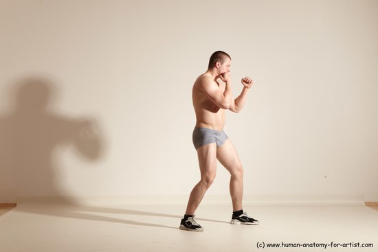 Underwear Martial art Man White Standing poses - ALL Athletic Short Brown Standing poses - simple Dynamic poses Academic