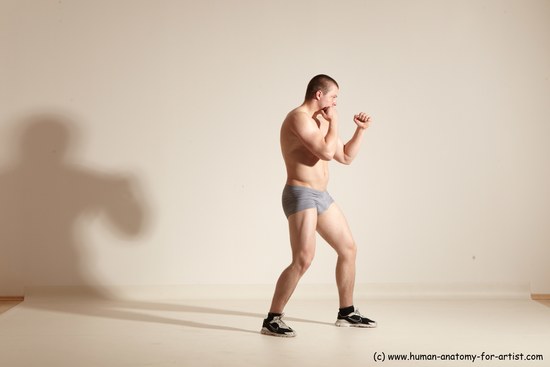 Underwear Martial art Man White Standing poses - ALL Athletic Short Brown Standing poses - simple Dynamic poses Academic