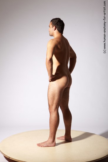 Nude Man White Standing poses - ALL Slim Short Brown Standing poses - simple Realistic