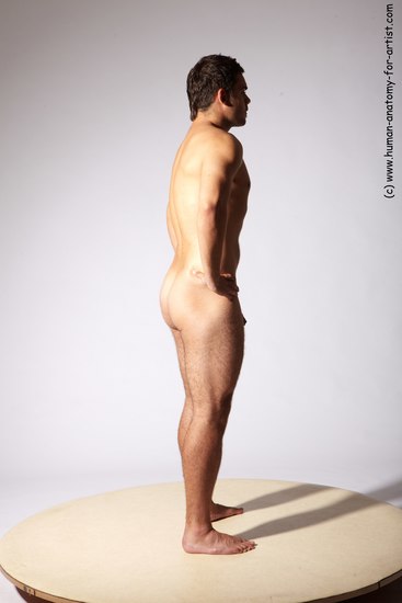 Nude Man White Standing poses - ALL Slim Short Brown Standing poses - simple Realistic