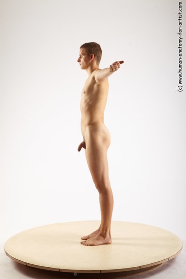 Nude Man White Standing poses - ALL Slim Short Brown Standing poses - simple Realistic