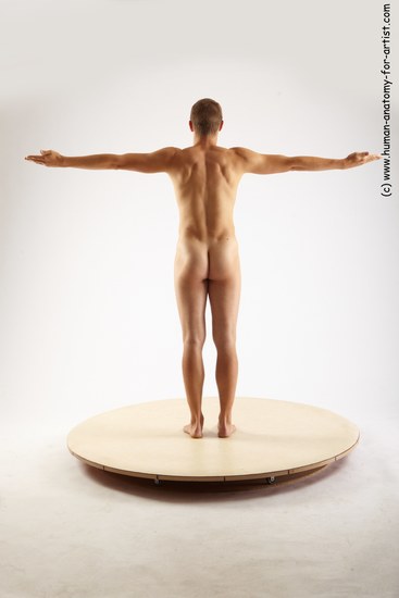 Nude Man White Standing poses - ALL Slim Short Brown Standing poses - simple Realistic