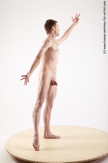 Nude Man White Standing poses - ALL Slim Short Brown Standing poses - simple Realistic