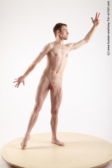 Nude Man White Standing poses - ALL Slim Short Brown Standing poses - simple Realistic