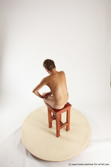 Nude Man White Sitting poses - simple Slim Short Brown Sitting poses - ALL Multi angles poses Realistic