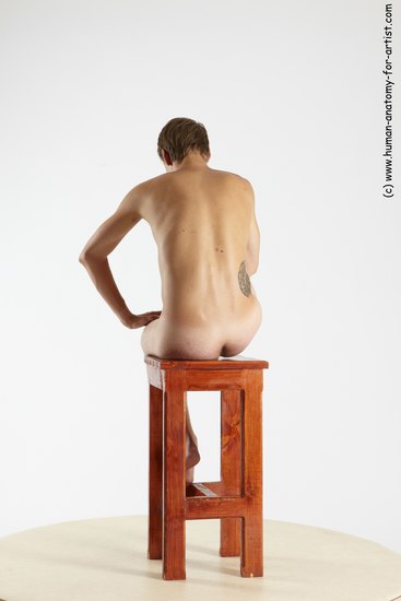 Nude Man White Sitting poses - simple Slim Short Brown Sitting poses - ALL Multi angles poses Realistic