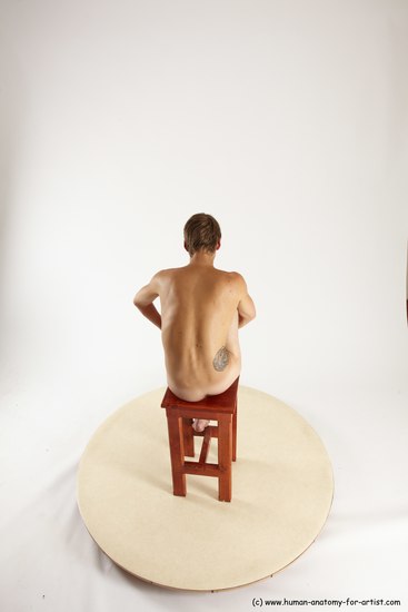 Nude Man White Sitting poses - simple Slim Short Brown Sitting poses - ALL Multi angles poses Realistic