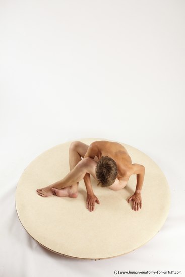 Nude Man White Sitting poses - simple Slim Short Brown Sitting poses - ALL Multi angles poses Realistic