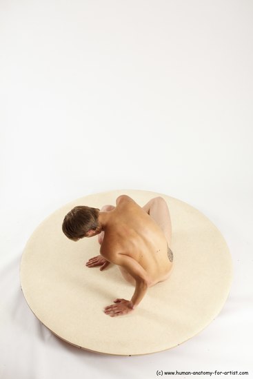 Nude Man White Sitting poses - simple Slim Short Brown Sitting poses - ALL Multi angles poses Realistic