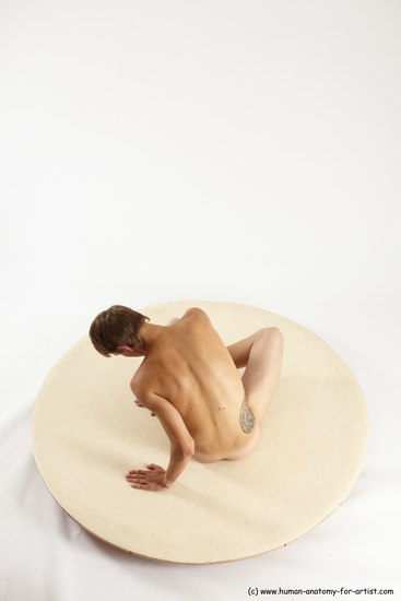 Nude Man White Sitting poses - simple Slim Short Brown Sitting poses - ALL Multi angles poses Realistic