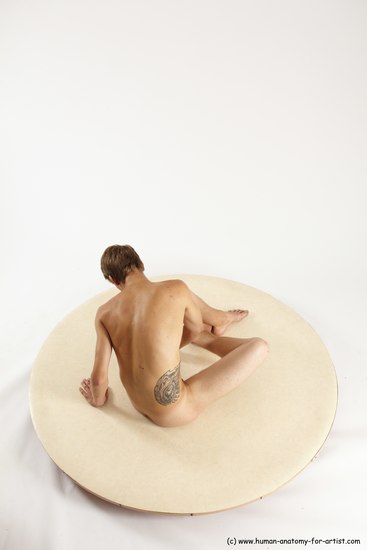 Nude Man White Sitting poses - simple Slim Short Brown Sitting poses - ALL Multi angles poses Realistic