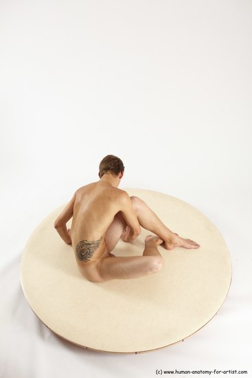 Nude Man White Sitting poses - simple Slim Short Brown Sitting poses - ALL Multi angles poses Realistic