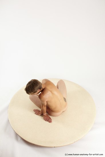 Nude Man White Sitting poses - simple Slim Short Brown Sitting poses - ALL Multi angles poses Realistic