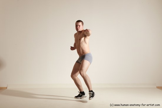 Underwear Martial art Man White Standing poses - ALL Athletic Short Brown Standing poses - simple Dynamic poses Academic