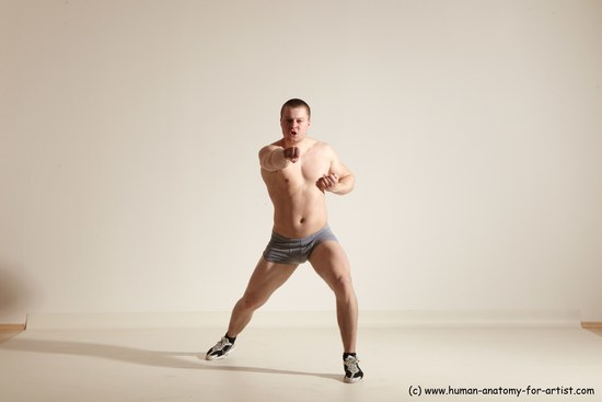 Underwear Martial art Man White Standing poses - ALL Athletic Short Brown Standing poses - simple Dynamic poses Academic