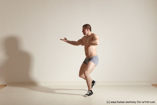 Underwear Martial art Man White Standing poses - ALL Athletic Short Brown Standing poses - simple Dynamic poses Academic