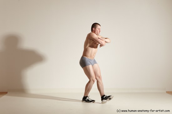 Underwear Martial art Man White Standing poses - ALL Athletic Short Brown Standing poses - simple Dynamic poses Academic