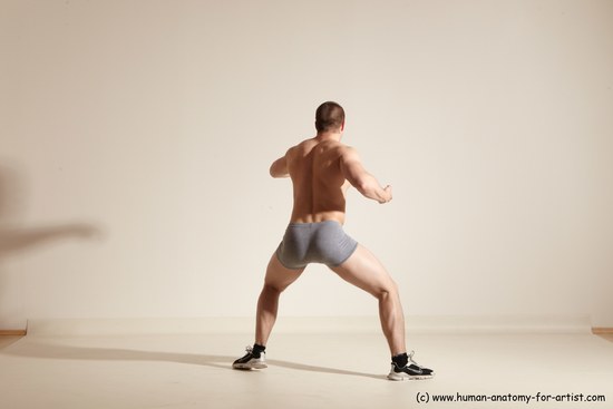 Underwear Martial art Man White Standing poses - ALL Athletic Short Brown Standing poses - simple Dynamic poses Academic