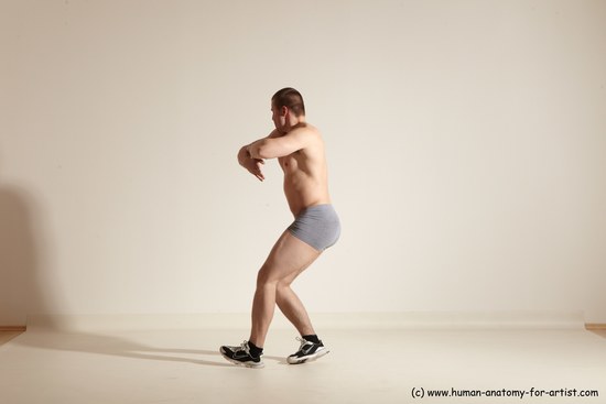 Underwear Martial art Man White Standing poses - ALL Athletic Short Brown Standing poses - simple Dynamic poses Academic