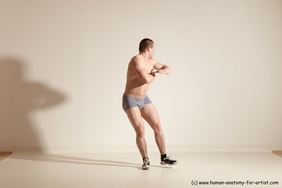 Underwear Martial art Man White Standing poses - ALL Athletic Short Brown Standing poses - simple Dynamic poses Academic