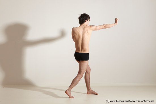 Nude Martial art Man White Standing poses - ALL Slim Short Brown Standing poses - simple Dynamic poses Realistic