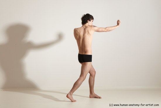 Nude Martial art Man White Standing poses - ALL Slim Short Brown Standing poses - simple Dynamic poses Realistic