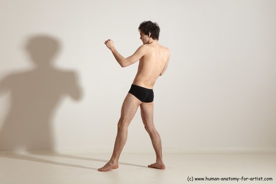 Nude Martial art Man White Standing poses - ALL Slim Short Brown Standing poses - simple Dynamic poses Realistic