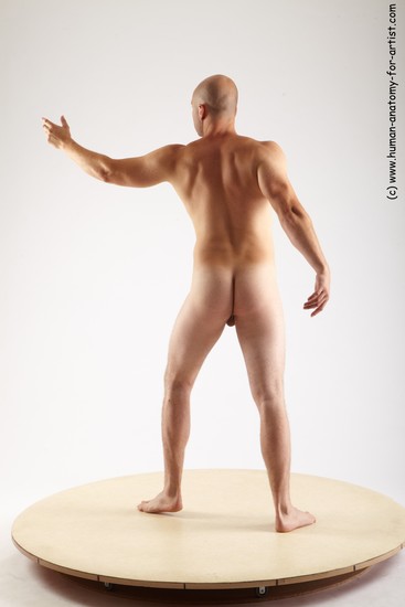 Nude Man White Standing poses - ALL Slim Bald Standing poses - simple Realistic