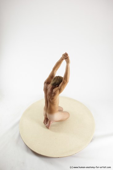 Nude Man White Kneeling poses - ALL Athletic Short Brown Kneeling poses - on both knees Multi angles poses Realistic