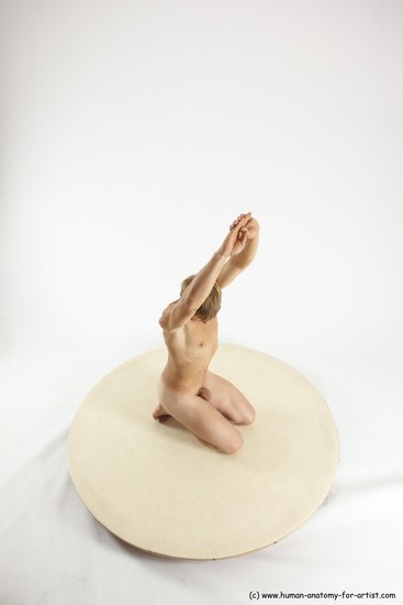 Nude Man White Kneeling poses - ALL Athletic Short Brown Kneeling poses - on both knees Multi angles poses Realistic