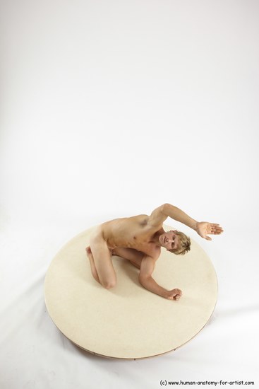 Nude Man White Kneeling poses - ALL Athletic Short Brown Kneeling poses - on both knees Multi angles poses Realistic