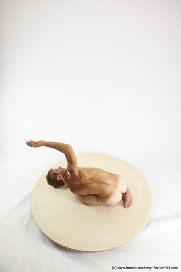 Nude Man White Kneeling poses - ALL Athletic Short Brown Kneeling poses - on both knees Multi angles poses Realistic