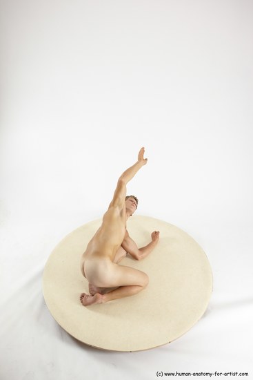 Nude Man White Kneeling poses - ALL Athletic Short Brown Kneeling poses - on both knees Multi angles poses Realistic