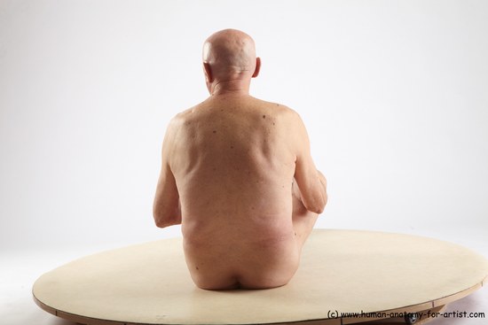 and more Nude Man White Sitting poses - simple Slim Bald Sitting poses - ALL Realistic