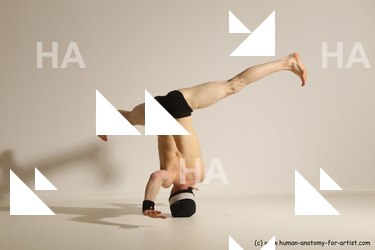 Underwear Gymnastic poses Man White Athletic Long Black Dancing Dynamic poses Academic