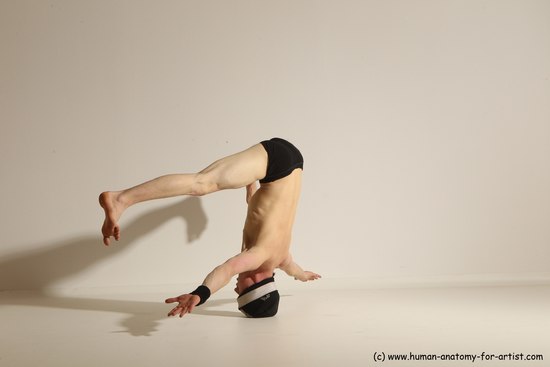 Underwear Gymnastic poses Man White Athletic Long Black Dancing Dynamic poses Academic