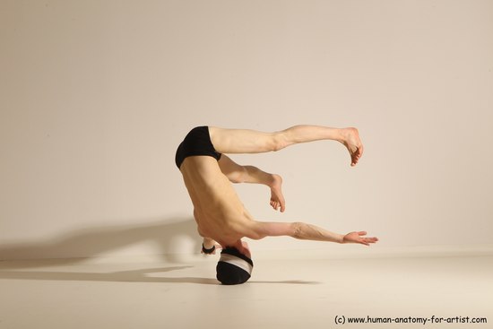 Underwear Gymnastic poses Man White Athletic Long Black Dancing Dynamic poses Academic