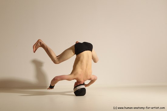 Underwear Gymnastic poses Man White Athletic Long Black Dancing Dynamic poses Academic
