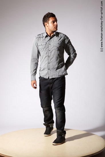 Casual Man White Standing poses - ALL Slim Short Brown Standing poses - simple Academic