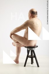 and more Nude Man White Sitting poses - simple Chubby Bald Grey Sitting poses - ALL Realistic
