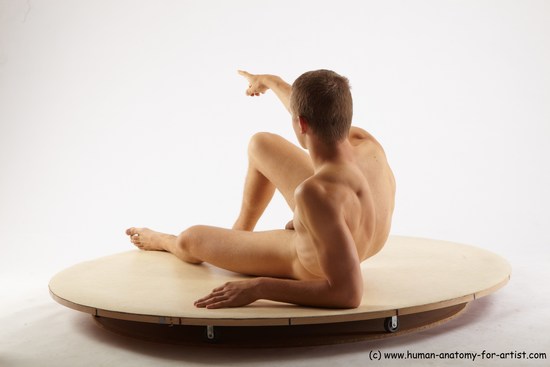 Nude Man White Kneeling poses - ALL Slim Short Brown Kneeling poses - on one knee Realistic