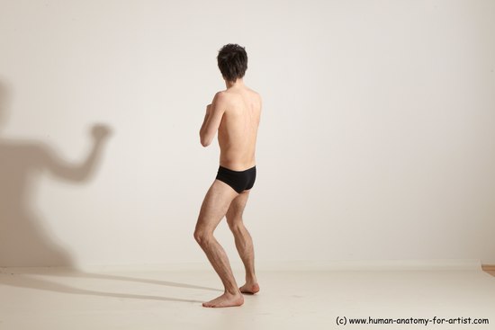 Underwear Martial art Man White Standing poses - ALL Slim Short Brown Standing poses - simple Dynamic poses Academic