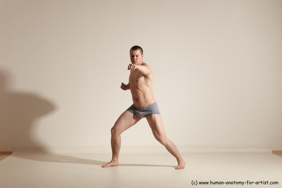 Underwear Martial art Man White Standing poses - ALL Athletic Short Brown Standing poses - simple Dynamic poses Academic