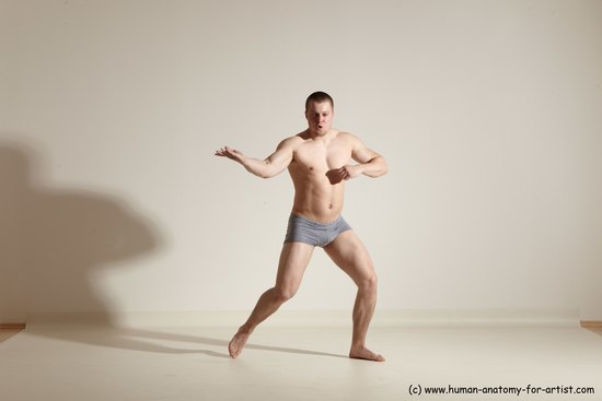 Underwear Martial art Man White Standing poses - ALL Athletic Short Brown Standing poses - simple Dynamic poses Academic