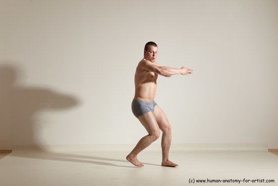 Underwear Martial art Man White Standing poses - ALL Athletic Short Brown Standing poses - simple Dynamic poses Academic