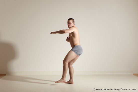 Underwear Martial art Man White Standing poses - ALL Athletic Short Brown Standing poses - simple Dynamic poses Academic