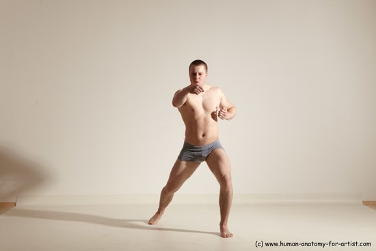 Underwear Martial art Man White Standing poses - ALL Athletic Short Brown Standing poses - simple Dynamic poses Academic