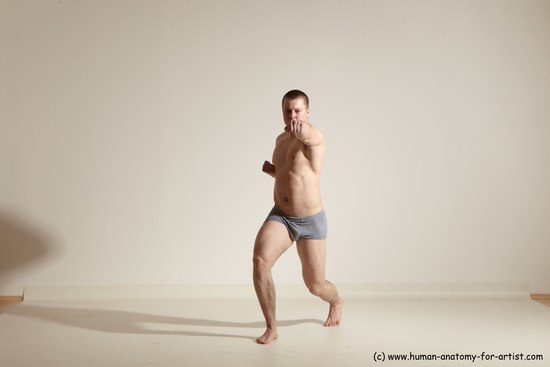 Underwear Martial art Man White Standing poses - ALL Athletic Short Brown Standing poses - simple Dynamic poses Academic